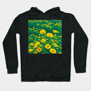 Fantasy Field of Daisy Flowers - Yellow and Red Flower Hoodie